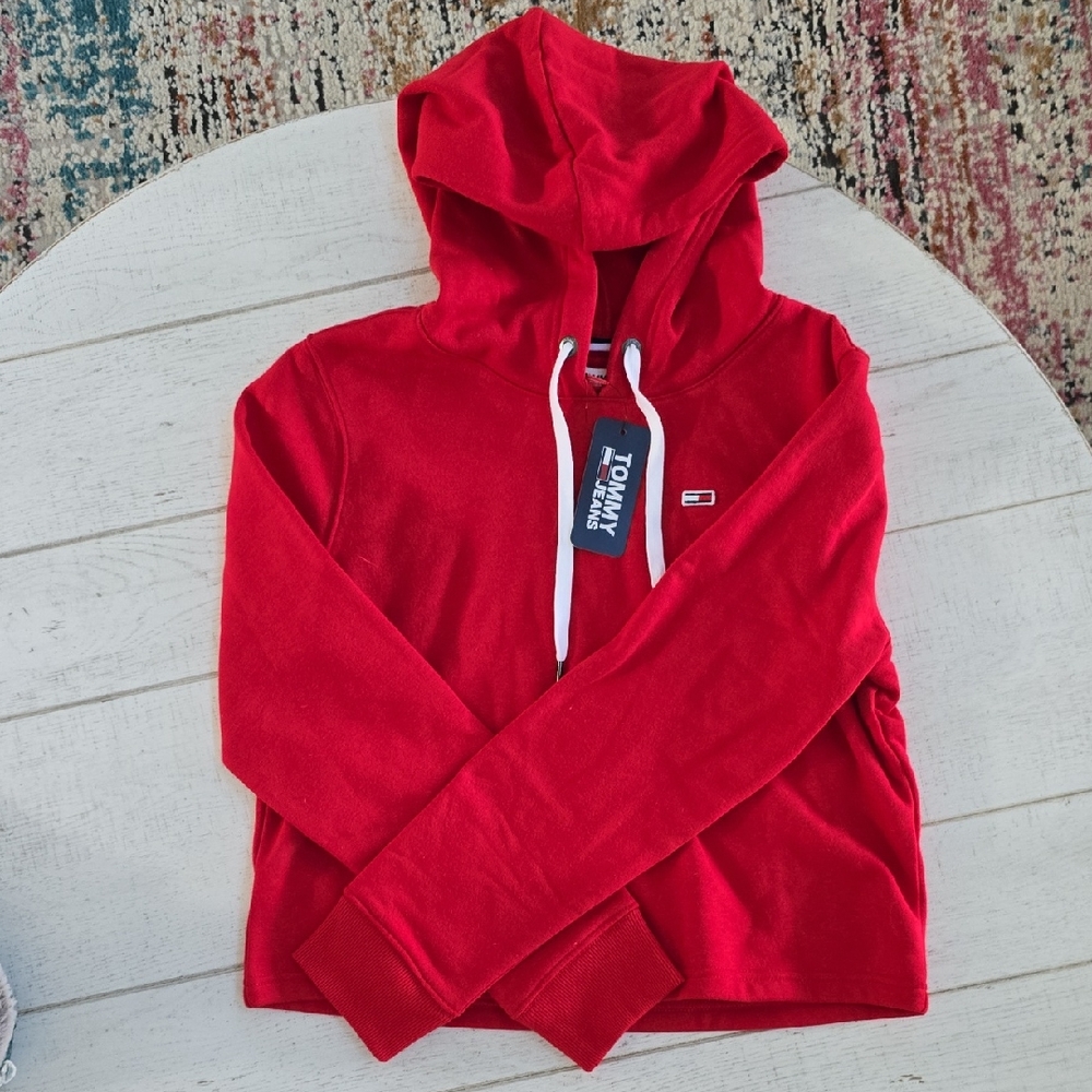 Tommy Hilfiger Crop Bright Red Hoodie